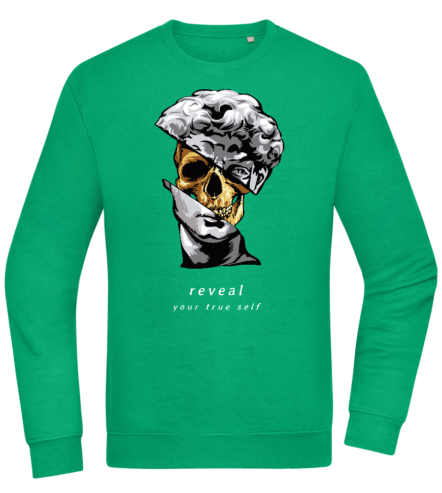 Reveal Your True Self Design - Comfort Essential Unisex Sweater_MEADOW GREEN_front