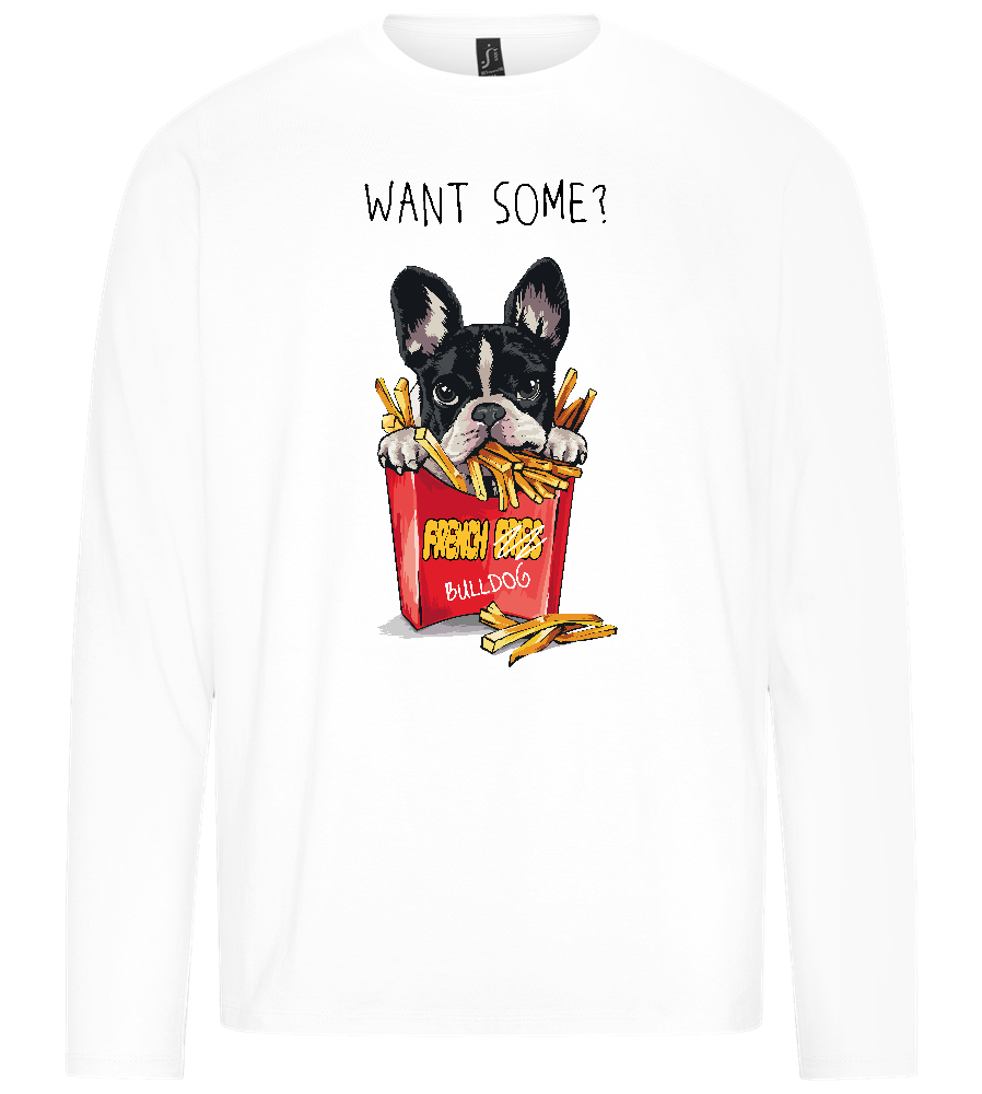 French Fries Design - Premium men's long sleeve t-shirt_WHITE_front