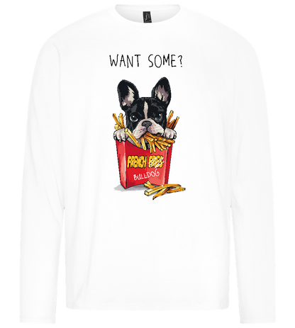 French Fries Design - Premium men's long sleeve t-shirt_WHITE_front