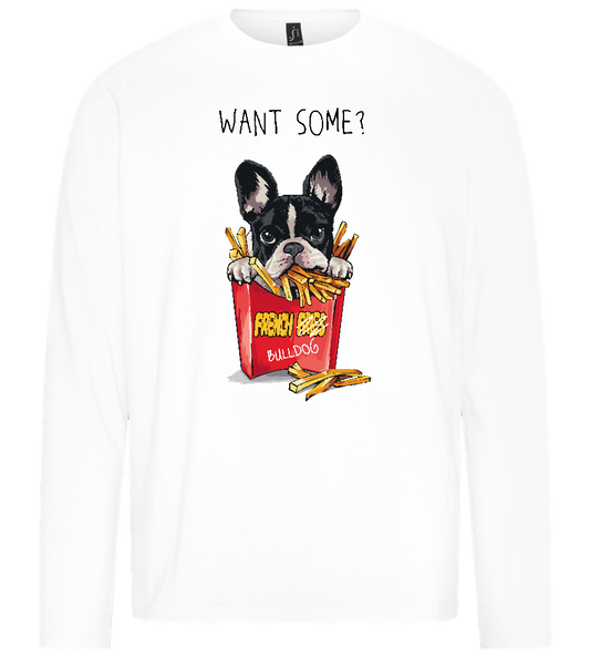 French Fries Design - Premium men's long sleeve t-shirt_WHITE_front