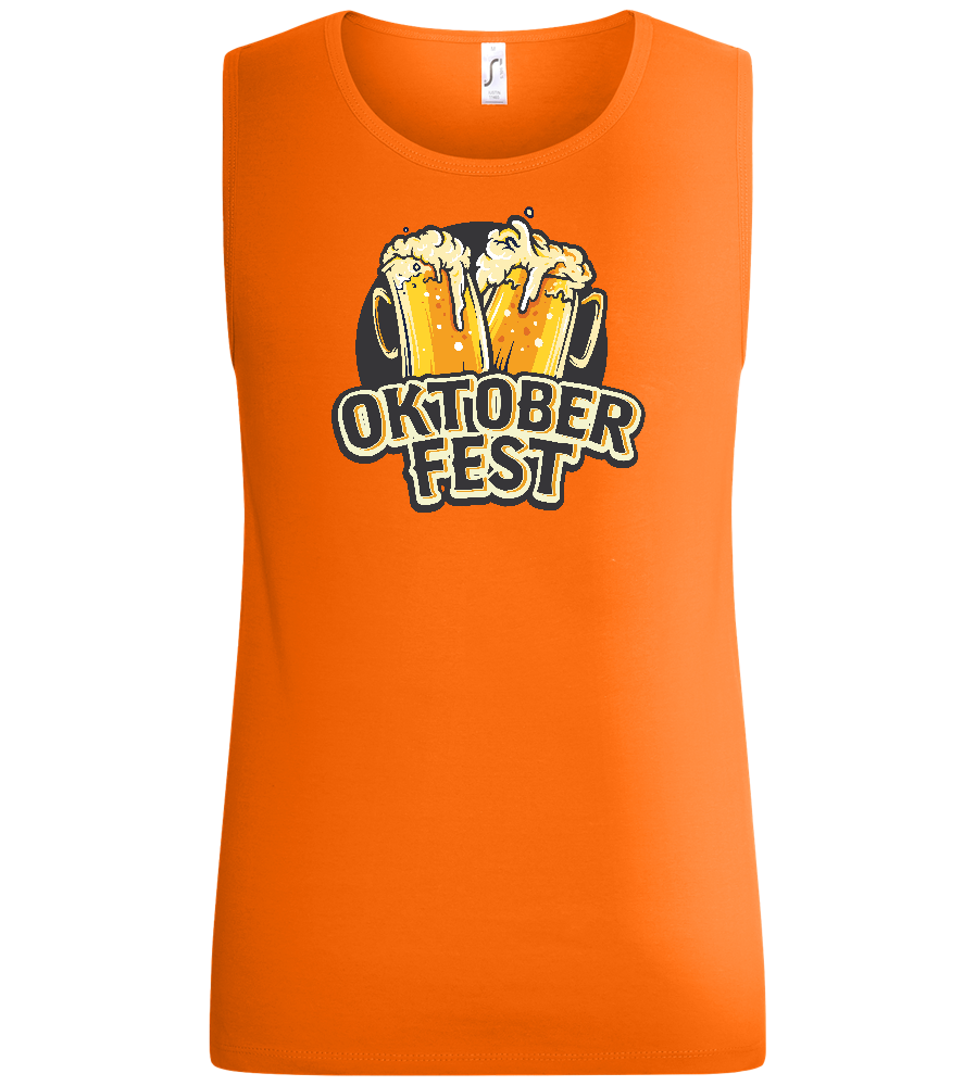 Oktoberfest Beers Design - Basic men's tank top_ORANGE_front