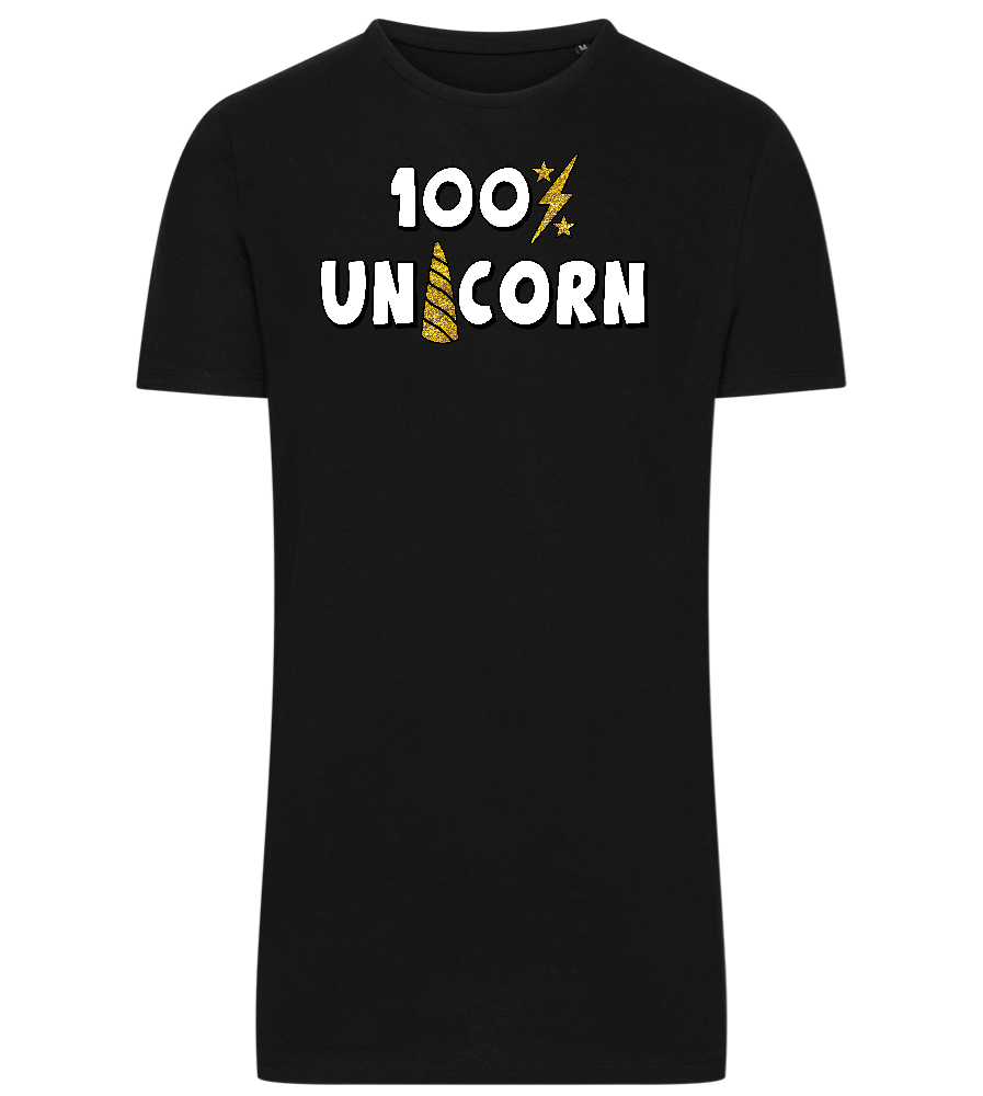 100 Percent Unicorn Design - Comfort men's long t-shirt_DEEP BLACK_front