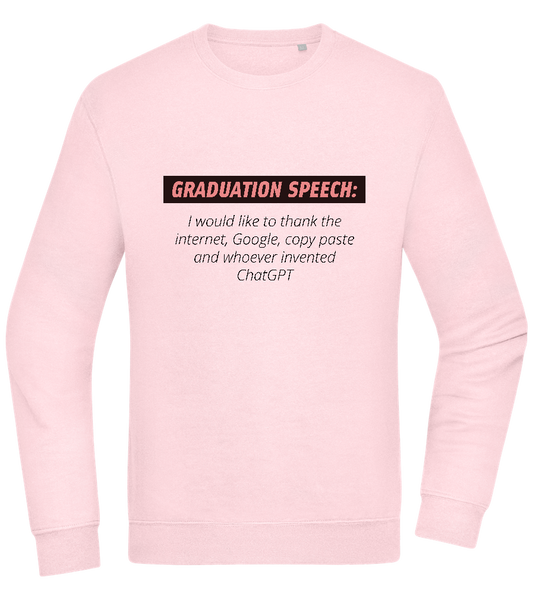 Graduation Speech Design - Comfort Essential Unisex Sweater_LIGHT PEACH ROSE_front