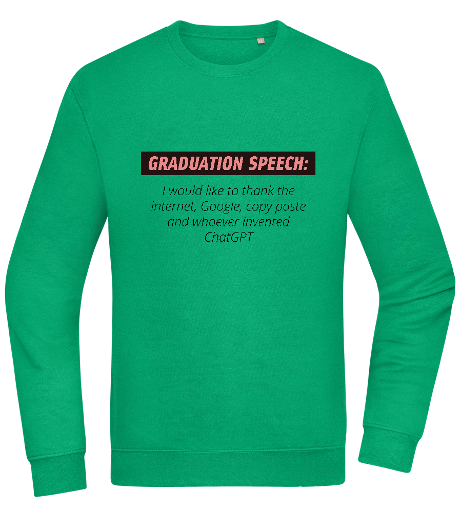 Graduation Speech Design - Comfort Essential Unisex Sweater_MEADOW GREEN_front