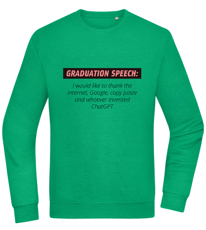 Graduation Speech Design - Comfort Essential Unisex Sweater_MEADOW GREEN_front