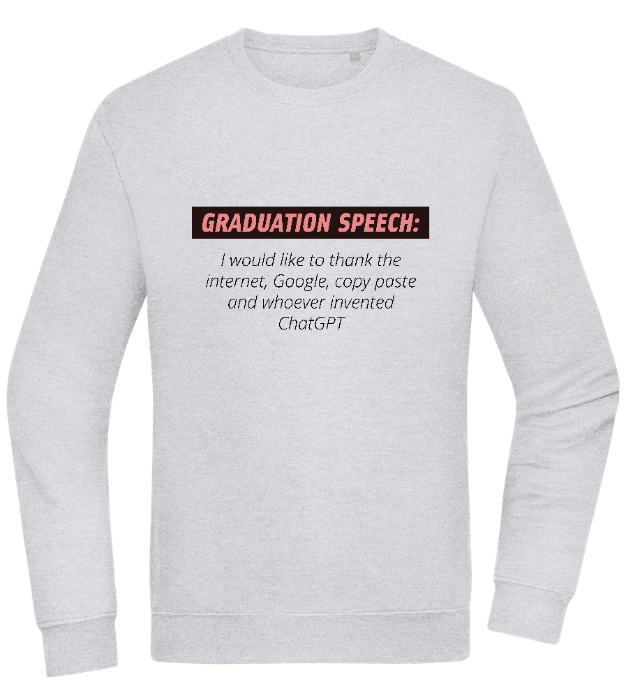 Graduation Speech Design - Comfort Essential Unisex Sweater_ORION GREY II_front