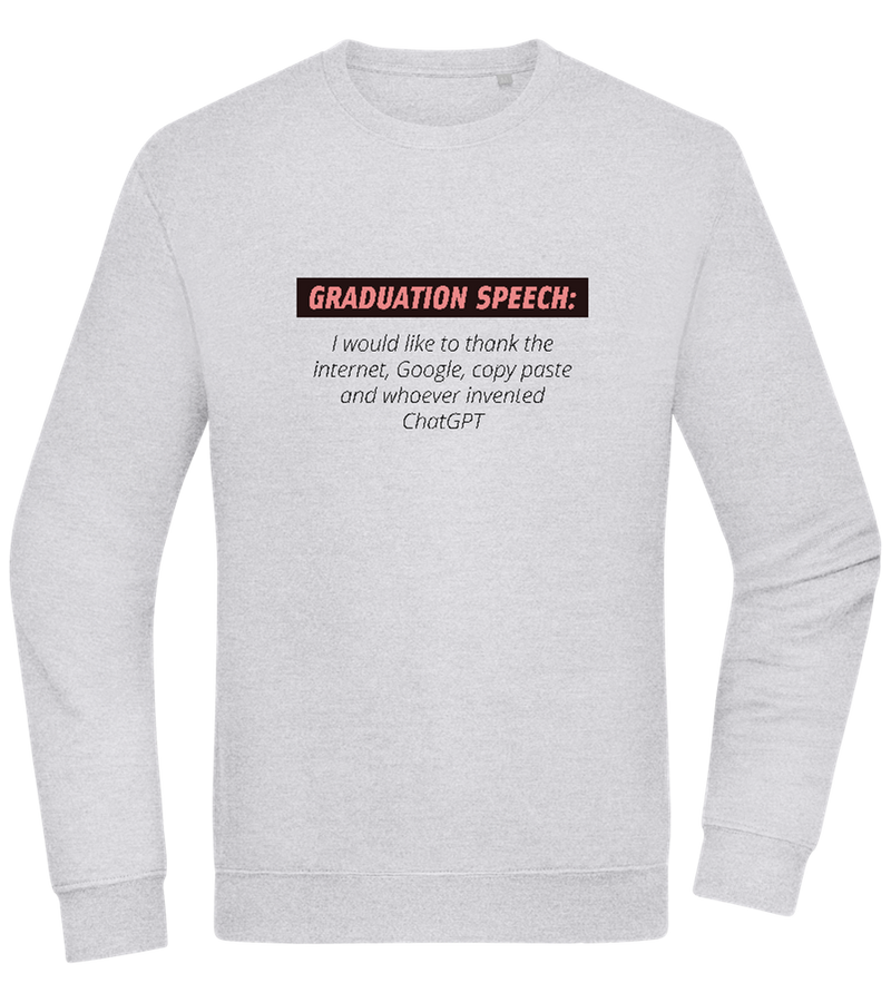 Graduation Speech Design - Comfort Essential Unisex Sweater_ORION GREY II_front