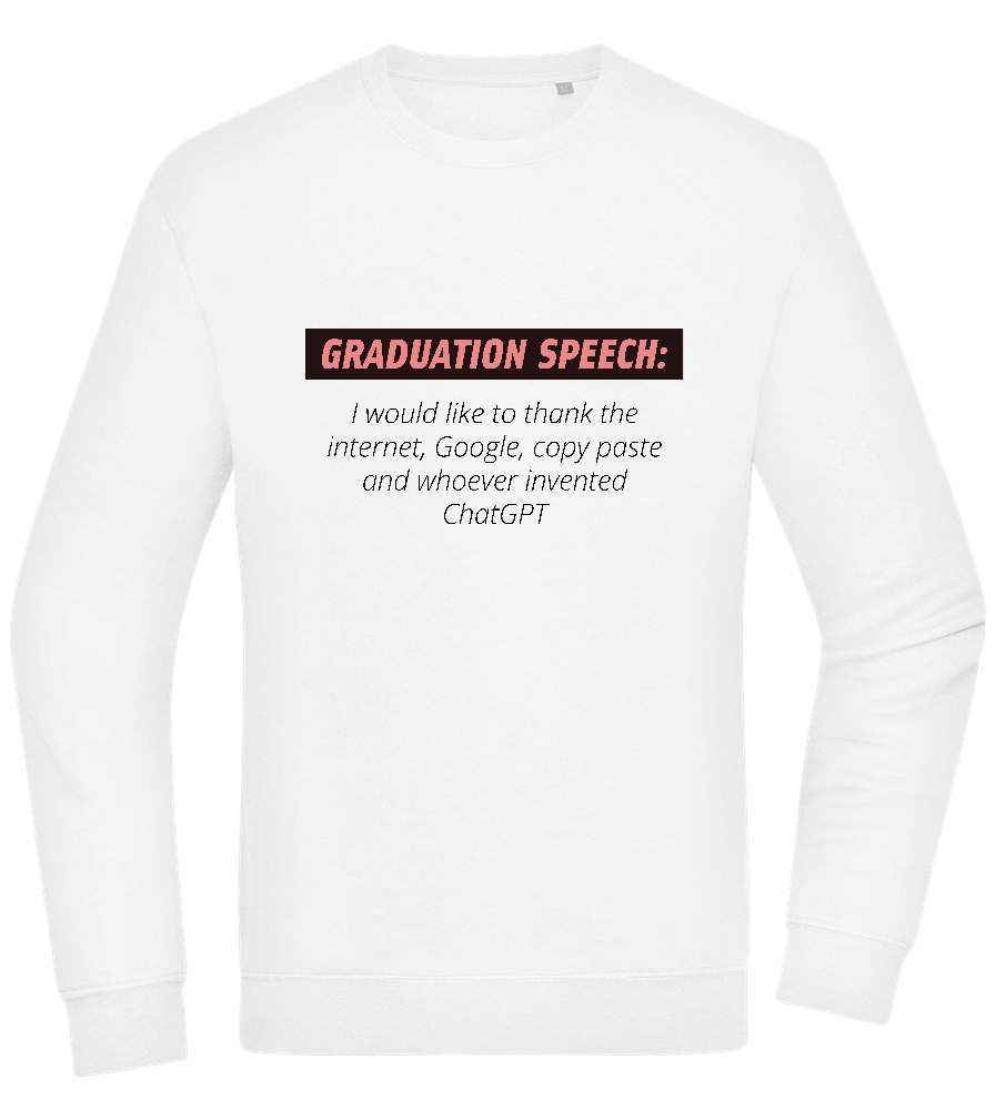 Graduation Speech Design - Comfort Essential Unisex Sweater_WHITE_front