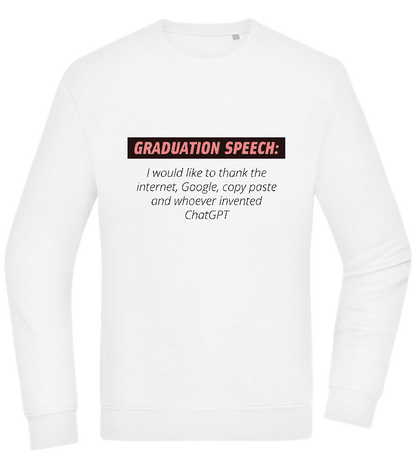 Graduation Speech Design - Comfort Essential Unisex Sweater_WHITE_front