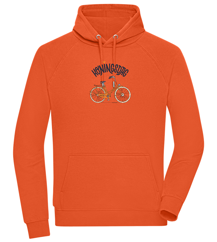 Koningsdag Oranje Fiets Design - Comfort unisex hoodie_BURNT ORANGE_front