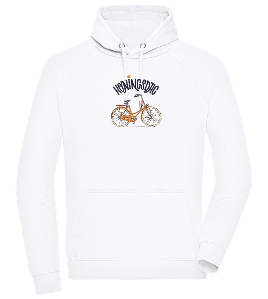 Koningsdag Oranje Fiets Design - Comfort unisex hoodie_WHITE_front