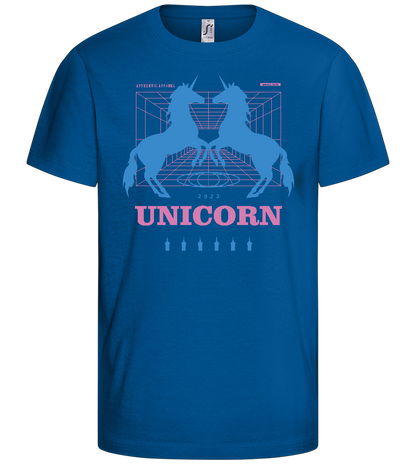 Retro Unicorn Print Design - Basic kids t-shirt_ROYAL_front