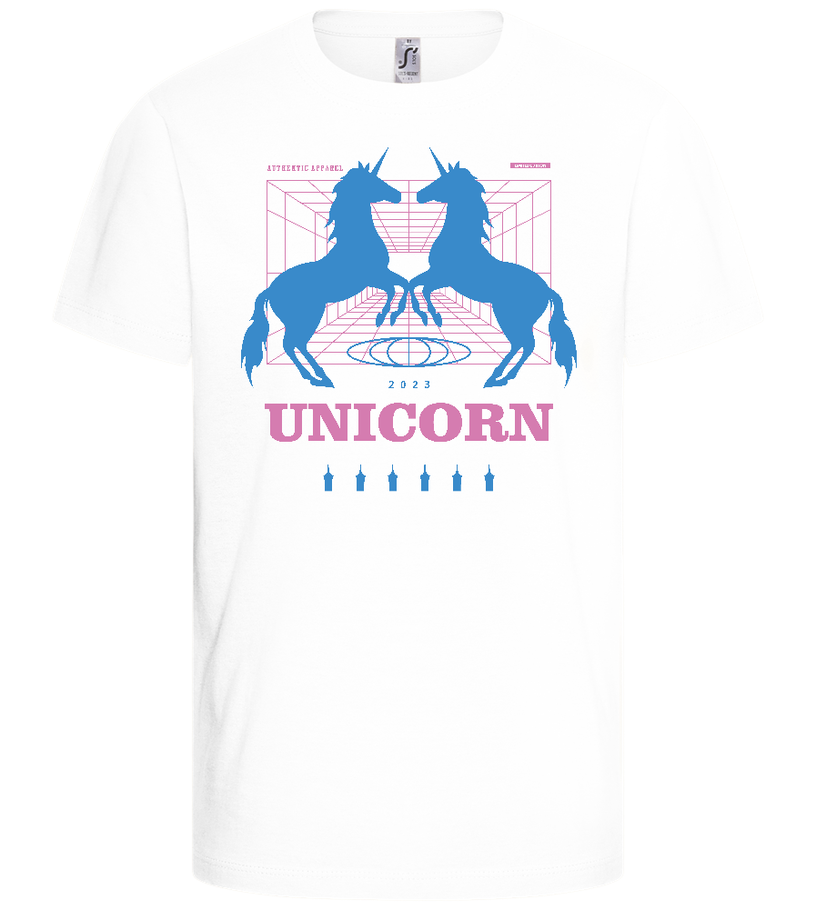 Retro Unicorn Print Design - Basic kids t-shirt_WHITE_front