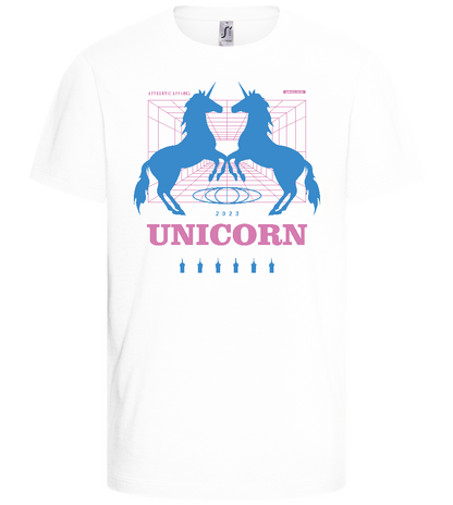 Retro Unicorn Print Design - Basic kids t-shirt_WHITE_front