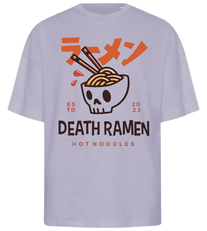 Skull in Bowl Ramen Design - Premium men's oversized t-shirt_LILAK_front