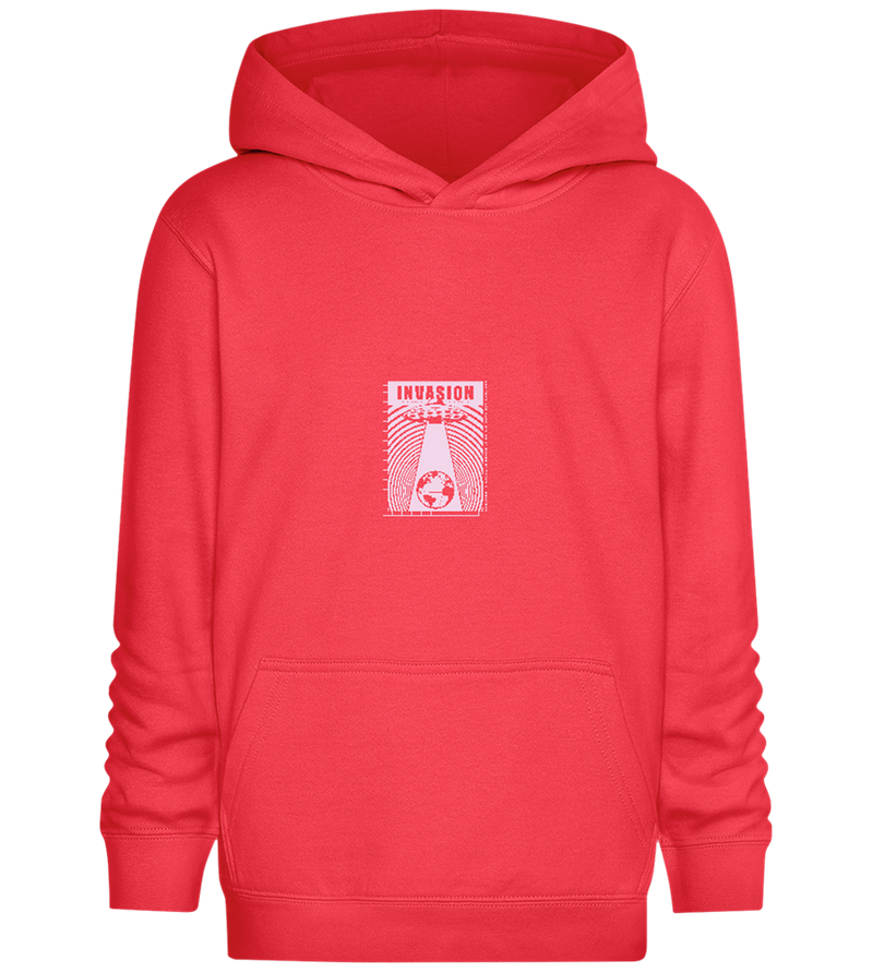 Invasion Ufo Design - Comfort Kids Hoodie_BRIGHT RED_front