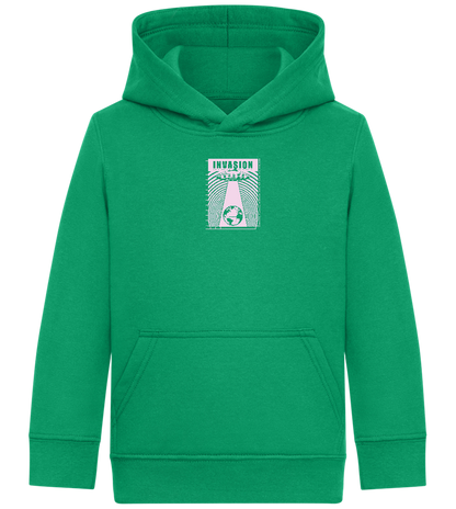 Invasion Ufo Design - Comfort Kids Hoodie_MEADOW GREEN_front