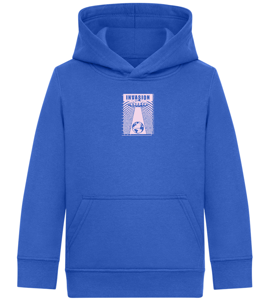 Invasion Ufo Design - Comfort Kids Hoodie_ROYAL_front