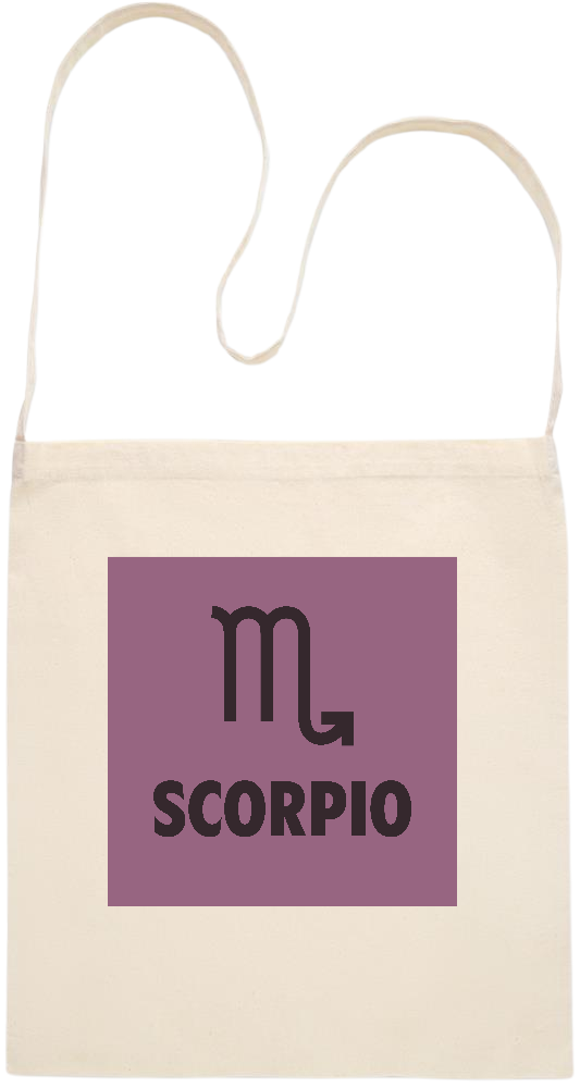 Zodiac Scorpio Design - Essential cross shoulder cotton tote bag_BEIGE_front