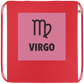 Zodiac Virgo Design - Premium colored organic cotton drawstring bag_RED_front