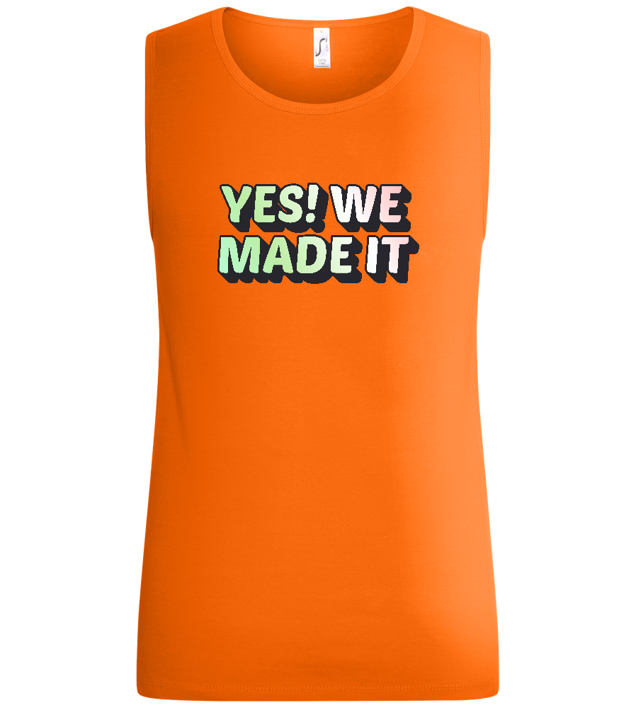 Yes! We Made It Design - Basic men's tank top_ORANGE_front