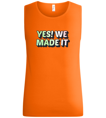 Yes! We Made It Design - Basic men's tank top_ORANGE_front