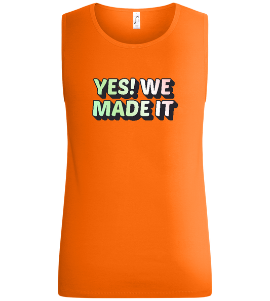 Yes! We Made It Design - Basic men's tank top_ORANGE_front