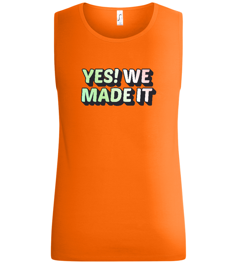 Yes! We Made It Design - Basic men's tank top_ORANGE_front