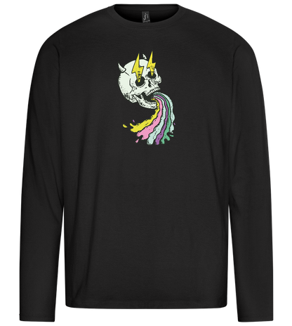 Rainbow Skull Design - Premium men's long sleeve t-shirt_DEEP BLACK_front