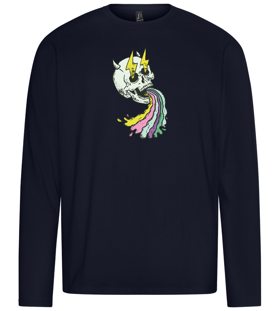 Rainbow Skull Design - Premium men's long sleeve t-shirt_FRENCH NAVY_front