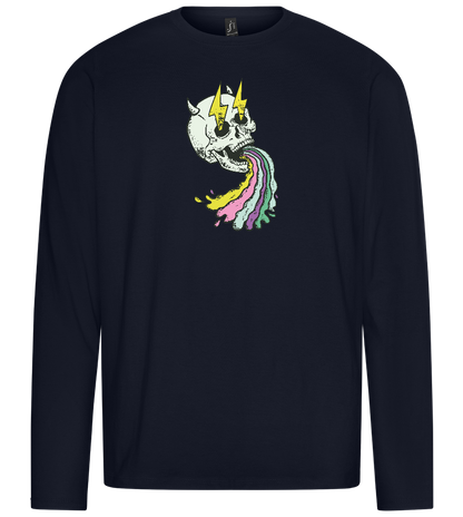 Rainbow Skull Design - Premium men's long sleeve t-shirt_FRENCH NAVY_front