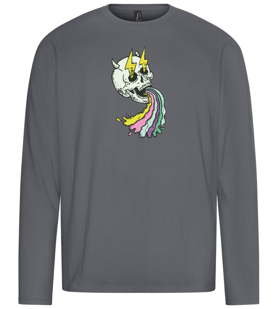 Rainbow Skull Design - Premium men's long sleeve t-shirt_MOUSE GREY_front