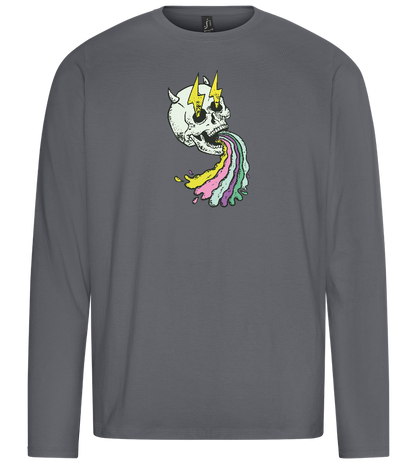 Rainbow Skull Design - Premium men's long sleeve t-shirt_MOUSE GREY_front