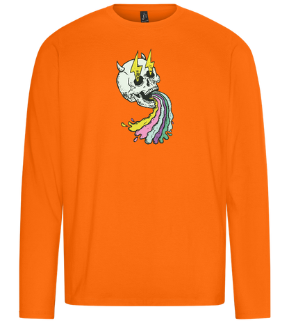 Rainbow Skull Design - Premium men's long sleeve t-shirt_ORANGE_front