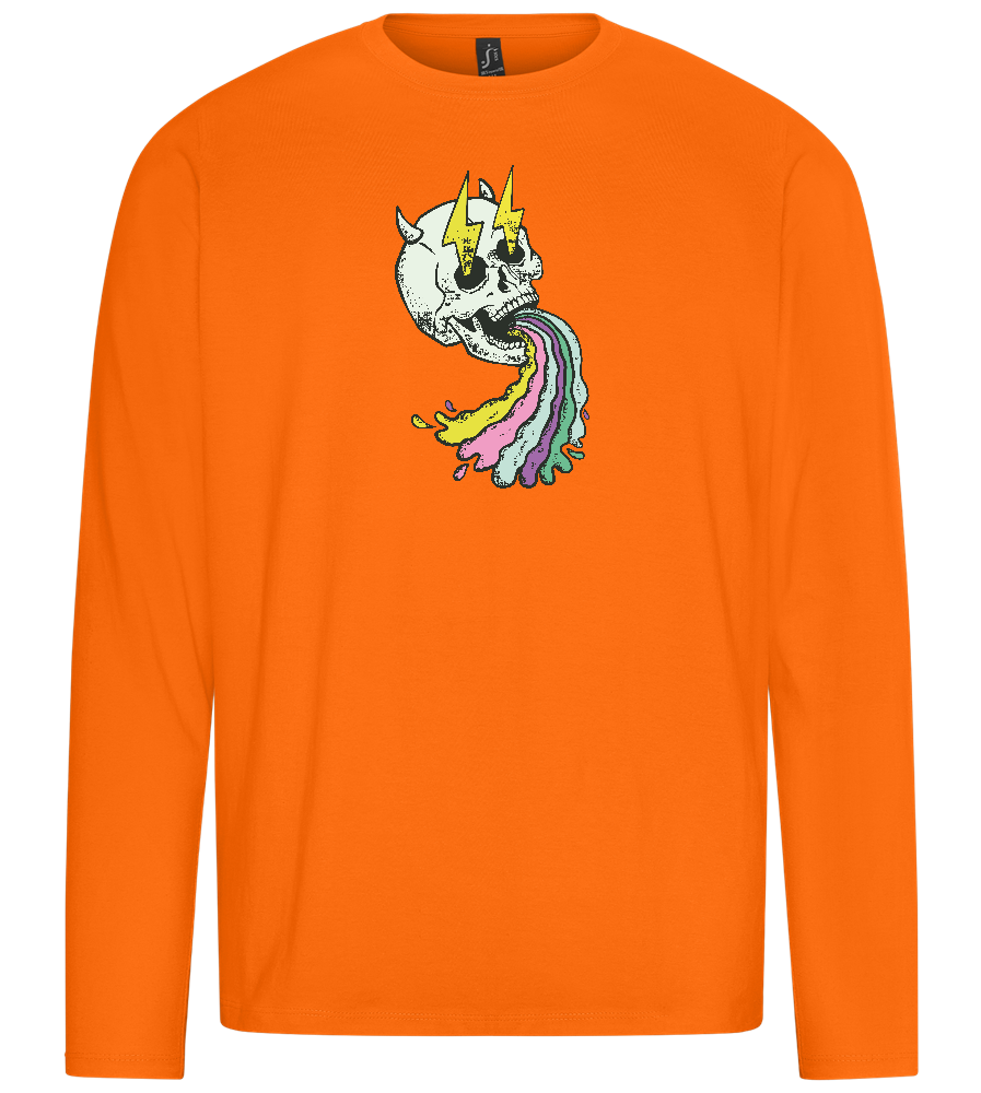 Rainbow Skull Design - Premium men's long sleeve t-shirt_ORANGE_front