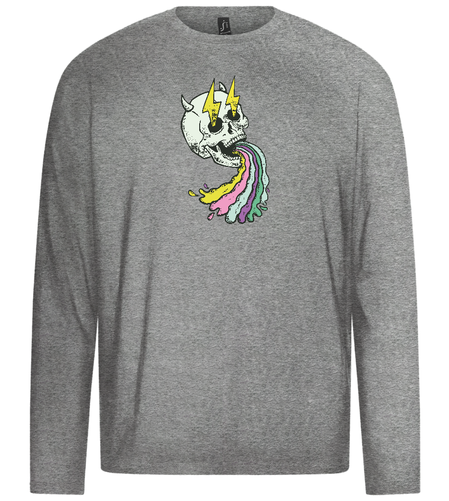 Rainbow Skull Design - Premium men's long sleeve t-shirt_ORION GREY_front