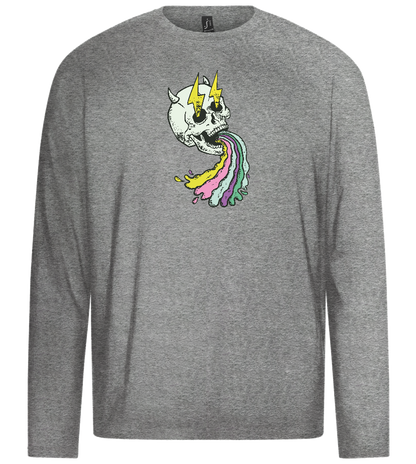 Rainbow Skull Design - Premium men's long sleeve t-shirt_ORION GREY_front