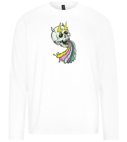 Rainbow Skull Design - Premium men's long sleeve t-shirt_WHITE_front