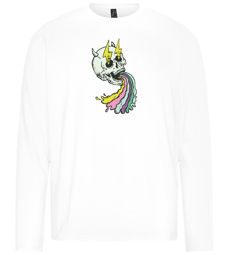 Rainbow Skull Design - Premium men's long sleeve t-shirt_WHITE_front