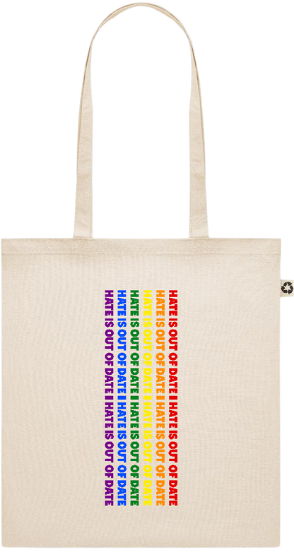 Hate is Out of Date Design - Recycled cotton shopping bag_BEIGE_front