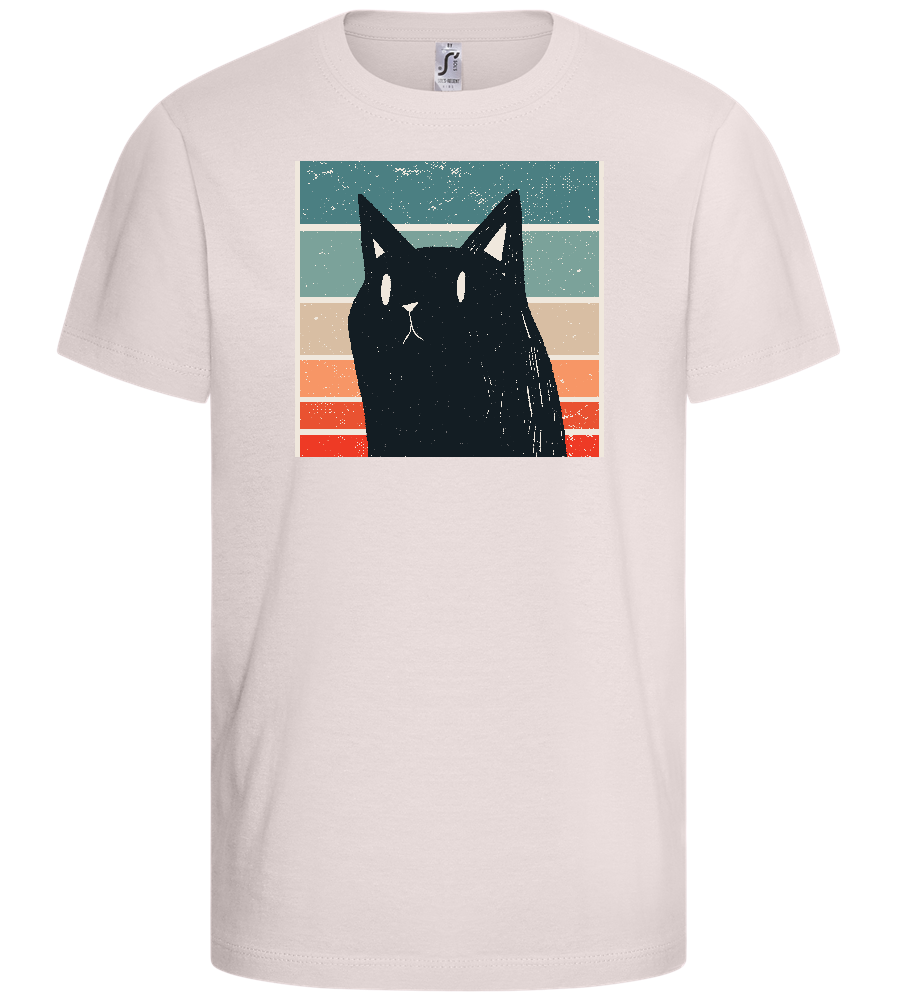 Retro Cat Design - Basic kids t-shirt_LIGHT PINK_front