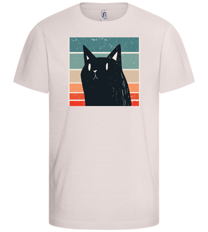 Retro Cat Design - Basic kids t-shirt_LIGHT PINK_front