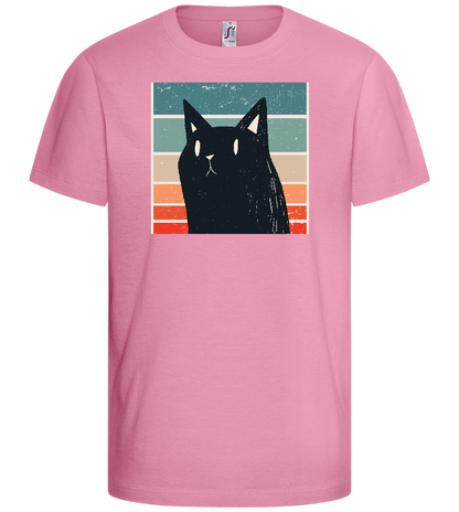 Retro Cat Design - Basic kids t-shirt_PINK ORCHID_front