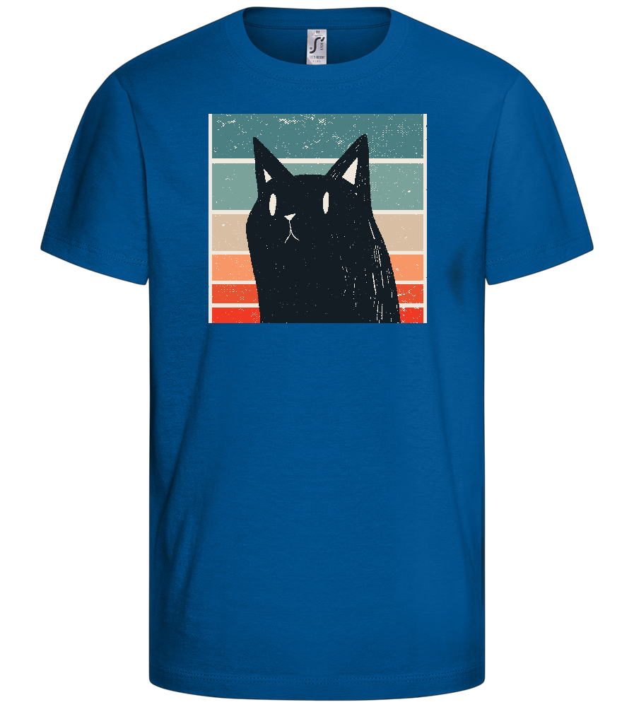 Retro Cat Design - Basic kids t-shirt_ROYAL_front