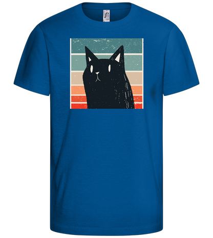 Retro Cat Design - Basic kids t-shirt_ROYAL_front