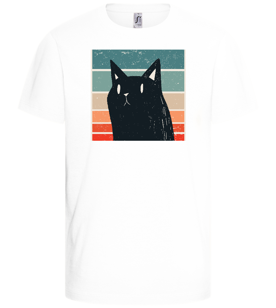 Retro Cat Design - Basic kids t-shirt_WHITE_front