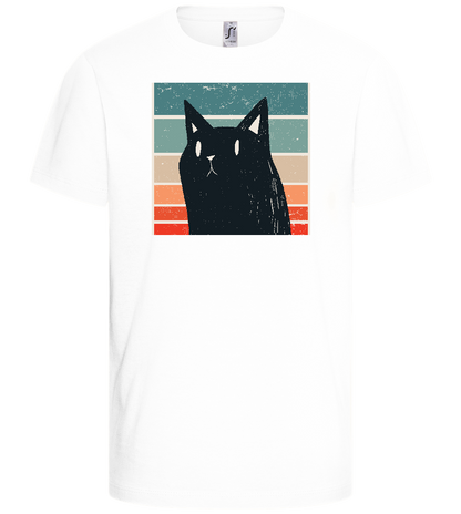 Retro Cat Design - Basic kids t-shirt_WHITE_front