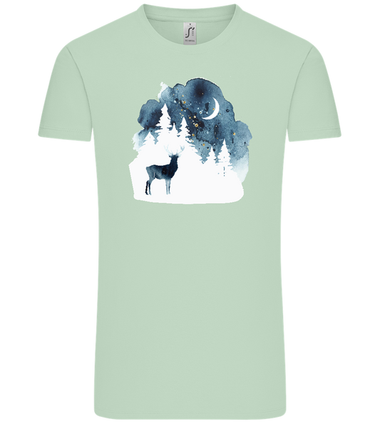 Watercolor Christmas Night Design - Comfort Unisex T-Shirt_ICE GREEN_front