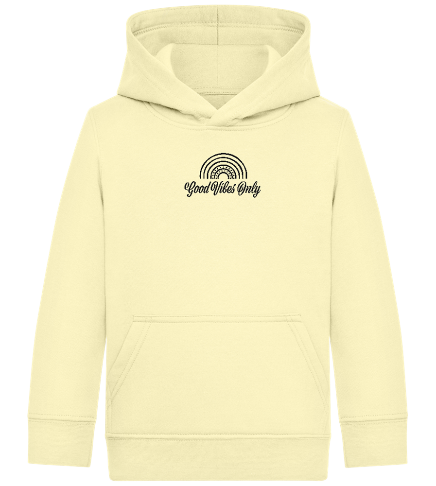 Good Vibes Only Design - Comfort Kids Hoodie_AMARELO CLARO_front