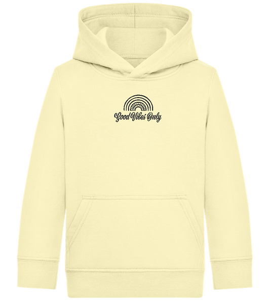 Good Vibes Only Design - Comfort Kids Hoodie_AMARELO CLARO_front